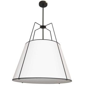 3LT Trapezoid Pendant BK/WH Shade,790Diff