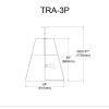 3LT Trapezoid Pendant BK/WH Shade,790Diff