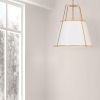3LT Trapezoid Pendant GLD/WH Shade,790Diff