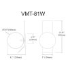 1LT Halogen Wall Sconce, PC, Opal White Glass