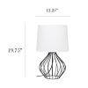 Geometrically Wired Table Lamp, White on Black