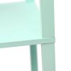 Floor Lamp Etagere Organizer Storage Shelf with Linen Shade, Aqua