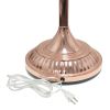 1 Light Torchiere Floor Lamp with Marbleized White Glass Shade, Rose Gold