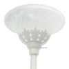 3 Light Floor Lamp with Scalloped Glass Shades, White