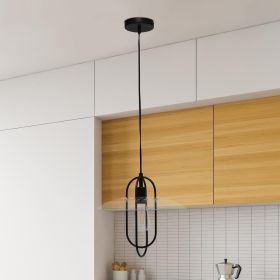 Lalia Home 1 Light Elongated Metal Pendant Light, Black