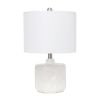 19"Bohemian Ceramic Eyelet Pattern Floral Textured Bedside Table Lamp