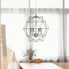 4 Light Hexagon Industrial Rustic Pendant Light, Brushed Nickel