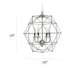 4 Light Hexagon Industrial Rustic Pendant Light, Brushed Nickel