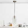 1 Light Modern Metal Pendant Light, Antique Brass
