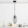 1 Light Modern Metal Pendant Light, Black