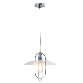 1 Light Modern Metal Pendant Light, Chrome