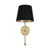 California Contemporary Brass Wall Sconce with Empire Fabric Shade