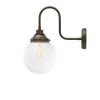 Laguna Clear Globe Swan Neck Wall Sconce 7.9" IP44