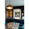 Midas Black Dome Gold Leaf Pendant Light 15.7"