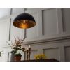 Midas Black Dome Gold Leaf Pendant Light 15.7"