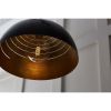 Midas Black Dome Gold Leaf Pendant Light 15.7"
