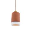Rhus Ceramic Terracotta Pendant with White Glazed Rim