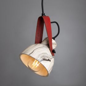 Pera Marbled Ceramic Pendant with Rescued Fire Hose Strap