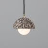 Ferox Small Ceramic Dome Pendant Light 5.5", Black Clay