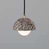Ferox Small Ceramic Dome Pendant Light 5.5", Black Clay