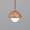 Ferox Small Ceramic Dome Pendant Light 5.5", Red Iron