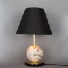 Byrd Marbled Ceramic Table Lamp with Fabric Shade