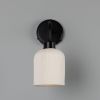 Osier Organic Ceramic Wall Sconce, Matte White Striped