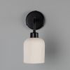 Osier Organic Ceramic Wall Sconce, Matte White Striped