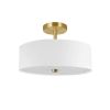 3LT Incandescent Semi-Flush AGB, White Shade