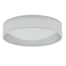15" Flush Mount, White Shade (Option: Fabric)