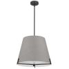 4 LT Incandescent Pendant, MB, GRY fabric shade