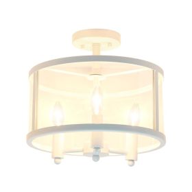 Medium 13" Iron Flushmount (Option: White)
