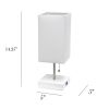 Petite White Stick Lamp with USB Charging Port