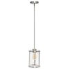 1-Light 9.25" Adjustable Hanging Cylindrical Clear Glass Pendant Fixture