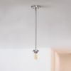 1-Light 5.75"  Adjustable Hanging Clear Cylinder Glass Pendant Fixture