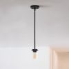 1-Light 5.75"  Adjustable Hanging Clear Cylinder Glass Pendant Fixture
