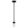 1-Light 5.75"  Adjustable Hanging Clear Cylinder Glass Pendant Fixture