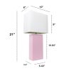 Lalia Home Lexington 21" Leather Base Modern Home Décor Bedside Table Lamp