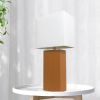 Lalia Home Lexington 21" Leather Base Modern Home Décor Bedside Table Lamp