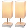 Petite White Stick Lamp with USB Charging Port
