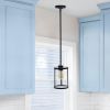 9.25" Farmhouse 1-Light Metal and Clear Cylindrical Glass Kitchen