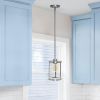 9.25"  1-Light Metal and Clear Cylindrical Glass Kitchen Foyer Hallway Bedroom