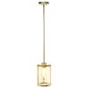 9.25"  1-Light Metal and Clear Cylindrical Glass Kitchen Foyer Hallway Bedroom