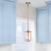 9.25" Farmhouse 1-Light Metal and Clear Cylindrical Glass Kitchen