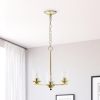 15" 3-Light Metal and Clear Glass Kitchen Island