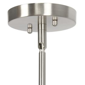 5.75" Adjustable 1-Light Cylindrical Clear Glass Kitchen Island (Option: BRUSHED NICKEL)