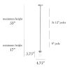 5.75" Adjustable 1-Light Cylindrical Clear Glass Kitchen Island