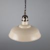 Matlock Large Vintage Factory Brass Pendant Light 19.7"
