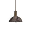 Kauri Organic Ceramic Dome Pendant Light 7.9", Black Clay