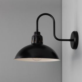 Talise Industrial Swan Neck Wall Sconce IP65 (Option: MattBlack&WhiteInner, Material: Clear)